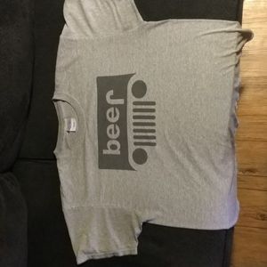 Gray Men's size XL Summer Jeep Beer Tent T-shirt